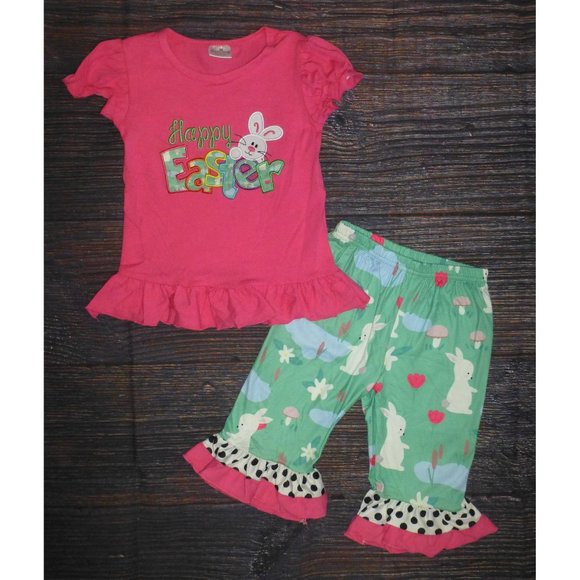 Other - Boutique Easter Bunny Rabbit Girls Ruffle Outfit